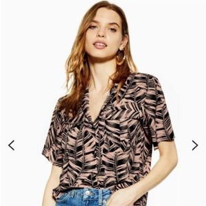 Topshop Tropical Button-up Shirt